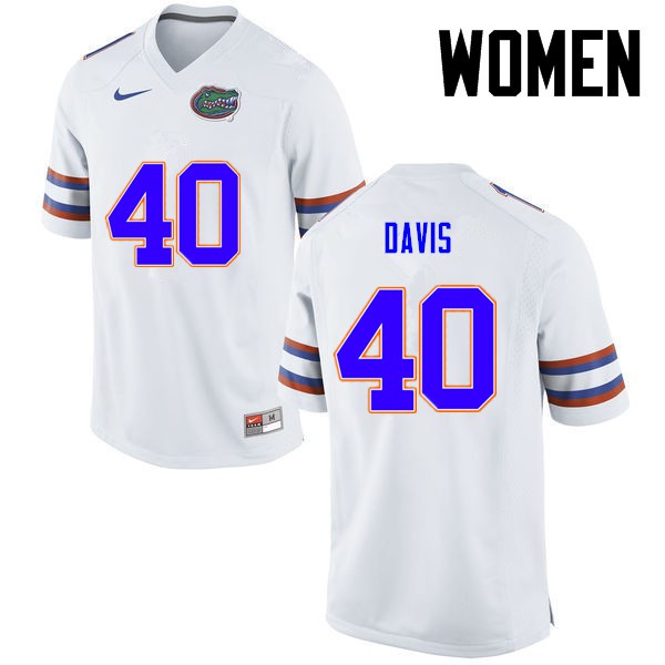 Florida Gators Women #40 Jarrad Davis College Football White
